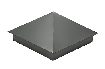 Колпак на столб 390х390мм 0,45 PE с пленкой RAL 7005 мышино-серый