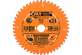 Диск пильный 216x30x1,8/1,2 -5° 10° ATB + 8° SHEAR Z=48 CMT 272.216.48M