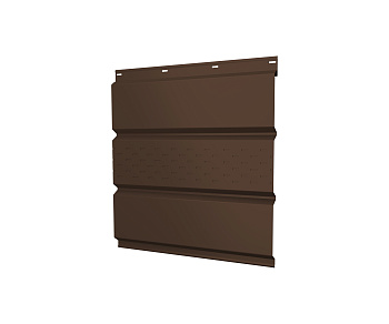 Софит металлический центральная перфорация 0,45 Drap с пленкой RAL 8017 шоколад