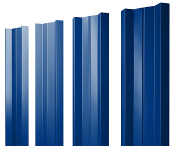 Штакетник М-образный А с прямым резом 0,45 PE RAL 5002 ультрамариново-синий