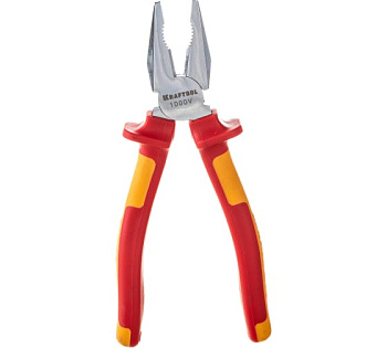 Плоскогубцы "ELECTRO- KRAFT", Cr-Mo сталь, двухкомпонентная маслобензостойкая рукоятка, хромированно