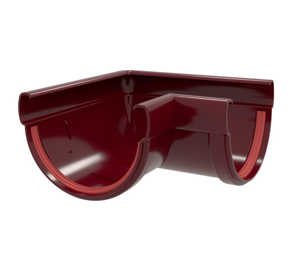 Угол желоба 90 град.Дизайн 135 ПВХ Grand Line бордо (RAL 3005)