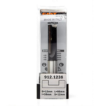 Фреза концевая пазовая D=12,0 I=38,0 S=12,0 L=95,0  CMT PRO 912.1238