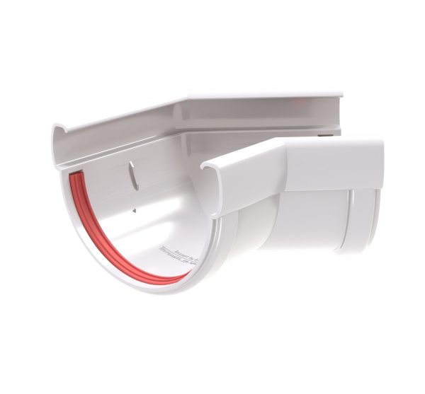 Угол желоба 135 град.Дизайн 135 ПВХ Grand Line белый (RAL 9003)