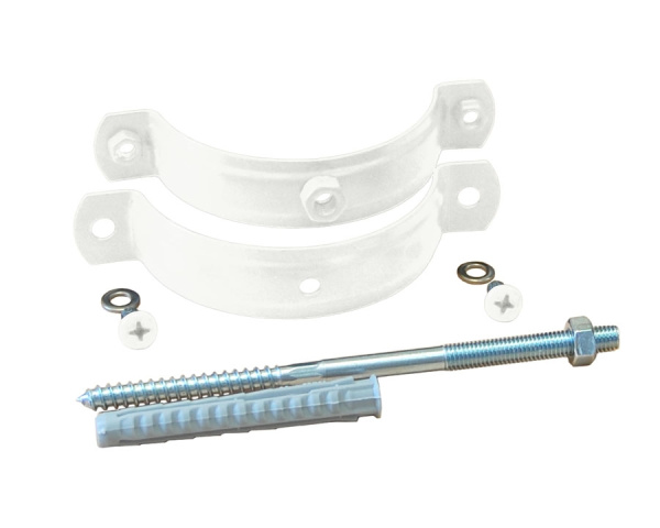 Хомут трубы на кирпич 90 мм RAL9003 сигнальный белый 2