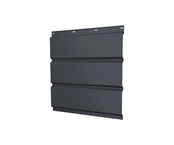 Софит металлический без перфорации 0,45 PE с пленкой RAL 7024 мокрый асфальт