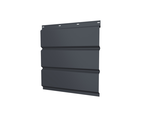 Софит металлический без перфорации 0,45 PE с пленкой RAL 7024 мокрый асфальт