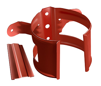 Кронштейн трубы Grand Line на дерево 90мм RAL 8004 терракота