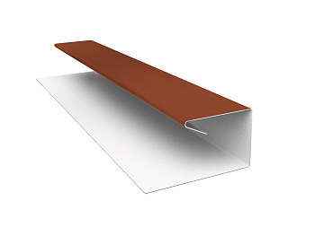 Планка П-образная завершающая сложная 20х30 0,45 PE с пленкой RAL 8004 терракота (2м)