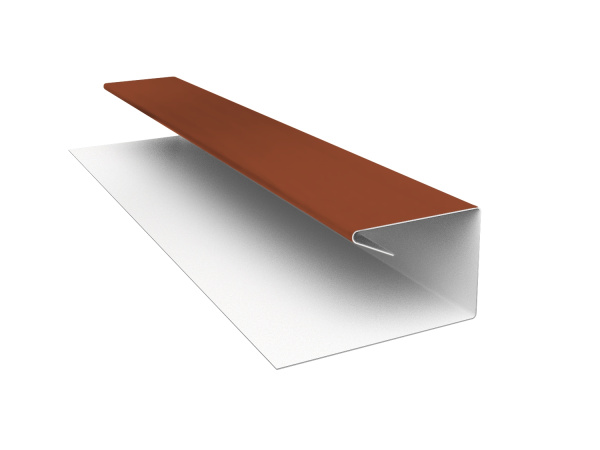Планка П-образная завершающая сложная (КД) 0,45 PE с пленкой RAL 8004 терракота (3м)