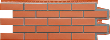 Фасадная панель Grand Line Клинкерный кирпич Design терракотовый со швом RAL 7006