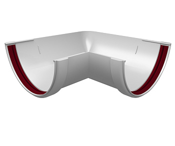 Угол желоба 90 град. Классика 120 ПВХ Grand Line белый (RAL 9003)