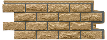 Фасадная панель Grand Line Колотый камень Design песочный со швом RAL 7006