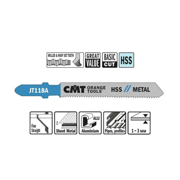 Пилки лобзиковые (металл-чистовой рез) CMT JT118A-5 (convert.io)