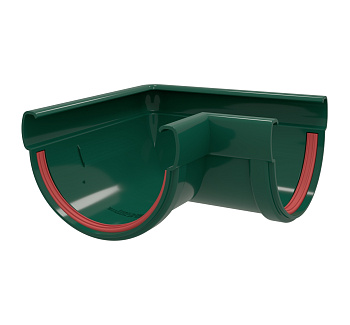 Угол желоба 90 град. Дизайн 135 ПВХ Grand Line зелёный (RAL 6005)