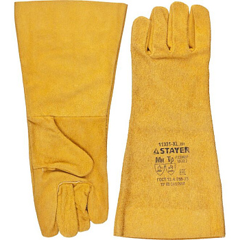 Термостойкие краги STAYER MASTER для сварки и тяжелых механических работ, 400мм 