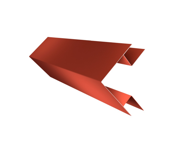 Угол внешний сложный 75х75 0,45 PE с пленкой RAL 8004 терракота (2м)