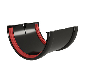 Соединитель желобов Классика 120 ПВХ Grand Line черный (RAL 9005)