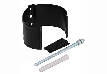 Хомут трубы металлический на камень Grand Line ПВХ черный (RAL 9005)