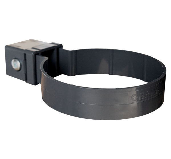 Хомут трубы Kliker ПВХ Grand Line Premium графит (инд.упак.) (RAL 7024)